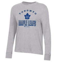 Toronto Maple Leafs Champion Women's Core Long Sleeve T-Shirt - Heather Gray | US 201078284