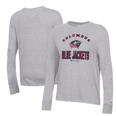 Columbus Blue Jackets Champion Women's Core Long Sleeve T-Shirt - Heather Gray | US 201078297