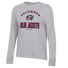 Columbus Blue Jackets Champion Women's Core Long Sleeve T-Shirt - Heather Gray | US 201078297