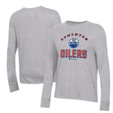 Edmonton Oilers Champion Women's Core Long Sleeve T-Shirt - Heather Gray | US 201078299