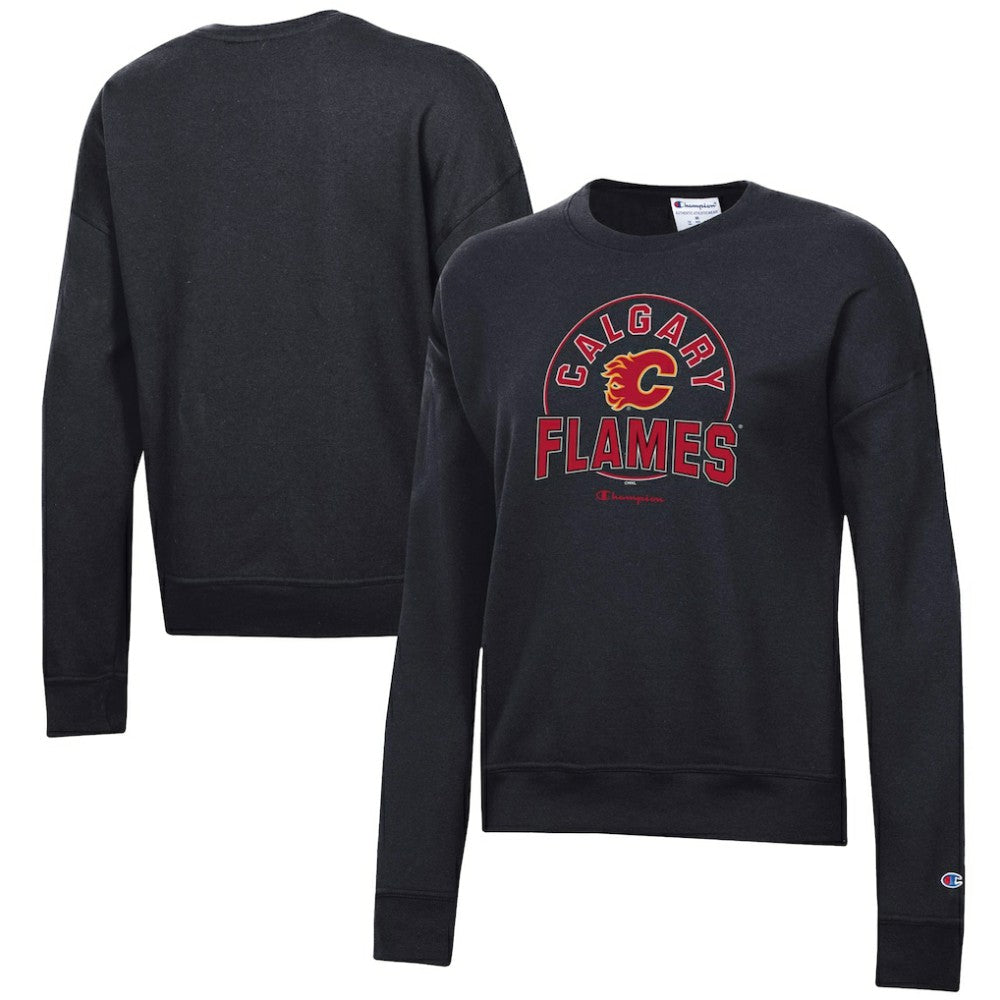 Calgary Flames Champion Women's Powerblend Pullover Sweatshirt - Black | US 201078301