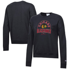 Chicago Blackhawks Champion Women's Powerblend Pullover Sweatshirt - Black | US 201078304