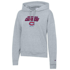 Montreal Canadiens Champion Women's Powerblend Fleece Pullover Hoodie - Gray | US 201078341