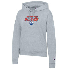 Edmonton Oilers Champion Women's Powerblend Fleece Pullover Hoodie - Gray | US 201078342