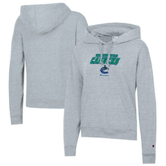 Vancouver Canucks Champion Women's Powerblend Fleece Pullover Hoodie - Gray | US 201078357