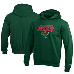 Minnesota Wild Champion Youth Eco Powerblend Pullover Hoodie - Hunter Green | US 201078366