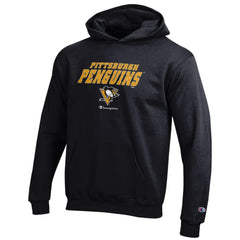 Pittsburgh Penguins Champion Youth Eco Powerblend Pullover Hoodie - Black | US 201078374