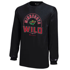 Minnesota Wild Champion Youth Long-Sleeve Jersey T-Shirt - Black | US 201078434