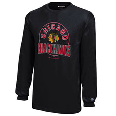 Chicago Blackhawks Champion Youth Long-Sleeve Jersey T-Shirt - Black | US 201078455
