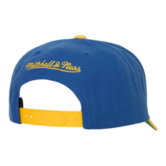 Golden State Warriors Soul XL Logo Pro Crown Snapback Hat Royal/Gold - Mitchell & Ness
