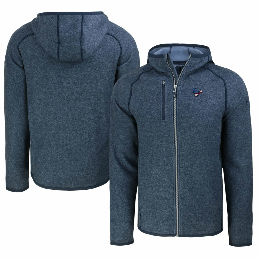Houston Texans Cutter & Buck Americana Mainsail Full-Zip Hooded Jacket - Heather Navy Jackets