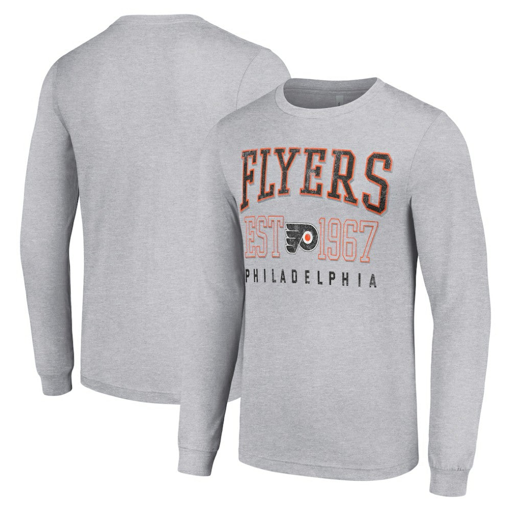 Philadelphia Flyers Starter Retro Graphic Long Sleeve Crew T-Shirt - Heather Gray | US 201083187