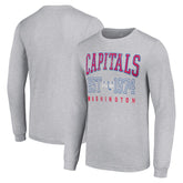 Washington Capitals Starter Retro Graphic Long Sleeve Crew T-Shirt - Heather Gray | US 201083193