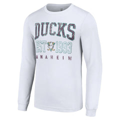 Anaheim Ducks Starter Retro Graphic Long Sleeve Crew T-Shirt - White | US 201083204