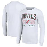 New Jersey Devils Starter Retro Graphic Long Sleeve Crew T-Shirt - White | US 201083205