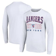 New York Rangers Starter Retro Graphic Long Sleeve Crew T-Shirt - White | US 201083209