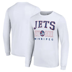 Winnipeg Jets Starter Retro Graphic Long Sleeve Crew T-Shirt - White | US 201083215
