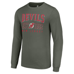 New Jersey Devils Starter Retro Graphic Long Sleeve Crew T-Shirt - Green | US 201083216