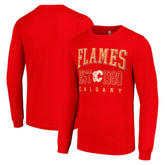 Calgary Flames Starter Retro Graphic Long Sleeve Crew T-Shirt - Red | US 201083225