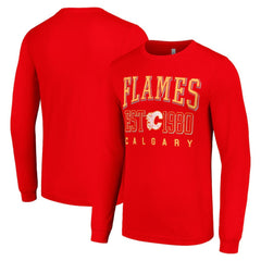 Calgary Flames Starter Retro Graphic Long Sleeve Crew T-Shirt - Red | US 201083225