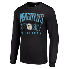 Pittsburgh Penguins Starter Retro Graphic Long Sleeve Crew T-Shirt - Black | US 201083237