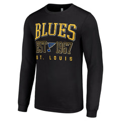 St. Louis Blues Starter Retro Graphic Long Sleeve Crew T-Shirt - Black | US 201083243