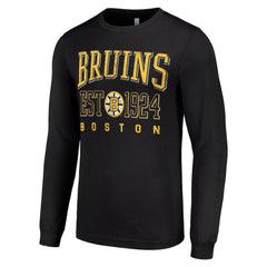 Boston Bruins Starter Retro Graphic Long Sleeve Crew T-Shirt - Black | US 201083261