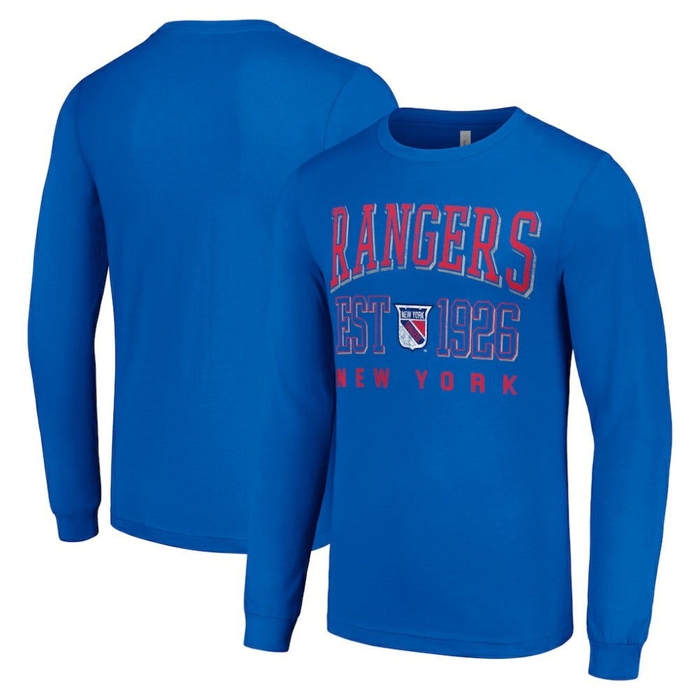 New York Rangers Starter Retro Graphic Long Sleeve Crew T-Shirt - Royal | US 201083265
