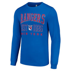 New York Rangers Starter Retro Graphic Long Sleeve Crew T-Shirt - Royal | US 201083265