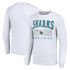 San Jose Sharks Starter Logo Graphic Long Sleeve T-Shirt - White | US 201083286