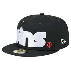Minnesota Twins New Era Checkered Undervisor 59FIFTY Fitted Hat - Black Hats