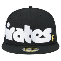 Pittsburgh Pirates New Era Checkered Undervisor 59FIFTY Fitted Hat - Black Hats