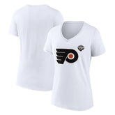 Philadelphia Flyers Fanatics Women's 2024 NHL Stadium Series Logo V-Neck T-shirt - White | US 201089723