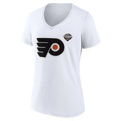 Philadelphia Flyers Fanatics Women's 2024 NHL Stadium Series Logo V-Neck T-shirt - White | US 201089723