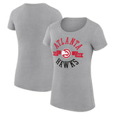 Atlanta Hawks G-III 4Her by Carl Banks Women's Super-Slim Fit Lightweight Large City Logo T-Shirt Heather Gray outlet