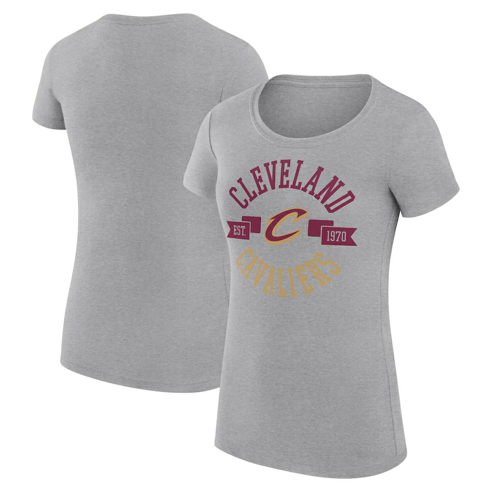 Cleveland Cavaliers G-III 4Her by Carl Banks Women's Super-Slim Fit Lightweight Large City Logo T-Shirt Heather Gray outlet