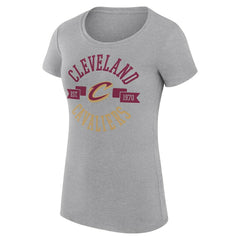Cleveland Cavaliers G-III 4Her by Carl Banks Women's Super-Slim Fit Lightweight Large City Logo T-Shirt Heather Gray outlet
