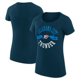 Oklahoma City Thunder G-III 4Her by Carl Banks Women's Super-Slim Fit Lightweight Large City Logo T-Shirt Navy outlet
