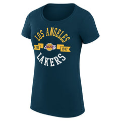 Los Angeles Lakers G-III 4Her by Carl Banks Women's Super-Slim Fit Lightweight Large City Logo T-Shirt Purple