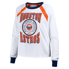 Houston Astros WEAR by Erin Andrews Women's Raglan Long Sleeve T-Shirt - White T-shirts