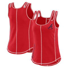 Atlanta Braves WEAR by Erin Andrews Women's Contrast Stitch Tank Top - Red Tanks