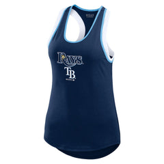 Tampa Bay Rays WEAR by Erin Andrews Women's Colorblock Racerback Tank Top - Navy Tanks