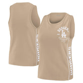 Los Angeles Dodgers WEAR by Erin Andrews Women's Tonal Tank Top - Tan Tanks