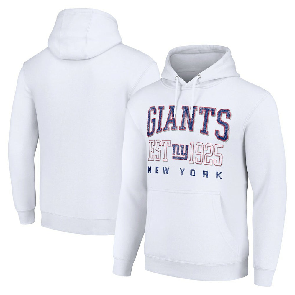 New York Giants Starter Unisex Throwback Logo Pullover Hoodie - White Hoodies