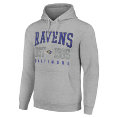 Baltimore Ravens Starter Unisex Throwback Logo Pullover Hoodie - Heather Gray Hoodies