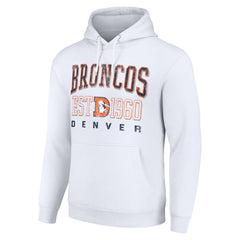 Denver Broncos Starter Unisex Throwback Logo Pullover Hoodie - White Hoodies