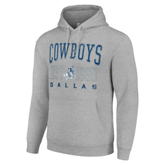Dallas Cowboys Starter Unisex Throwback Logo Pullover Hoodie - Heather Gray Hoodies