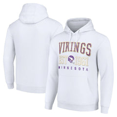 Minnesota Vikings Starter Unisex Throwback Logo Pullover Hoodie - White Hoodies