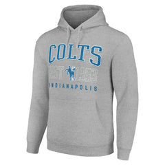 Indianapolis Colts Starter Unisex Throwback Logo Pullover Hoodie - Heather Gray Hoodies