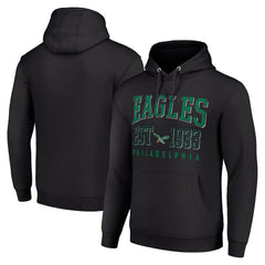 Philadelphia Eagles Starter Unisex Throwback Logo Pullover Hoodie - Black Hoodies